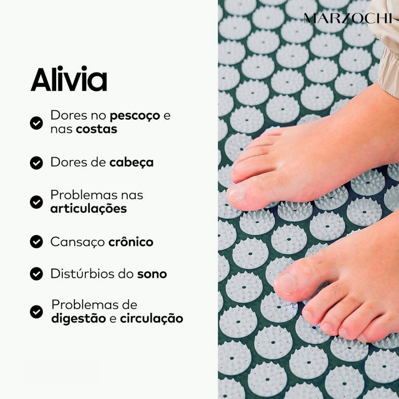 KIT: Tapete Massageador de Acupressão Marzochi +(Almofada e Bolsa de Brinde)