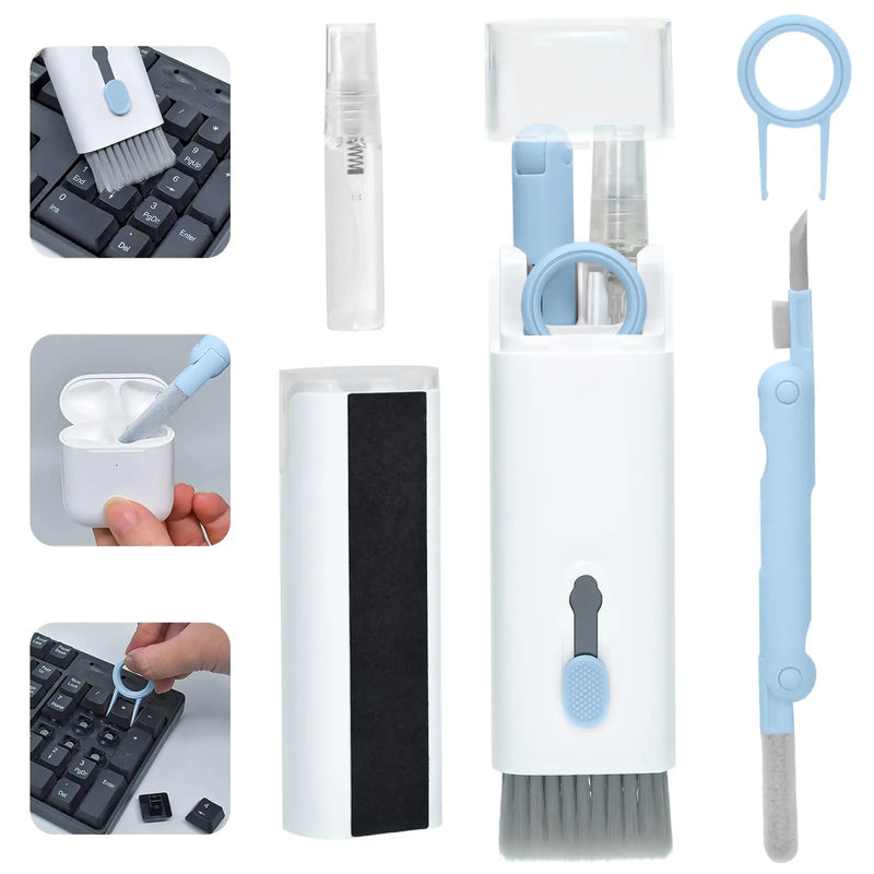 Kit de limpeza 7 em 1 - Conjunto de Limpador de Teclado, Fone de Ouvido, Celular, Notebook - Ferramentas de Limpeza Para Eletrônicos